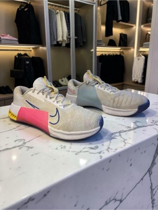 Nike Shoes - Nike Women's Training Shoes in Beige with Pink & Blue Accents